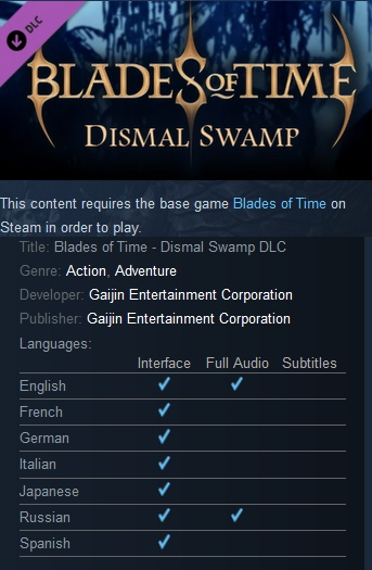 Blades of Time - Dismal Swamp DLC Steam - Click Image to Close